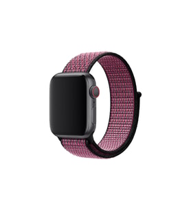 BİPOWER Apple Watch 42-44 mm KRD3 Hasır Kordon (Bordo)