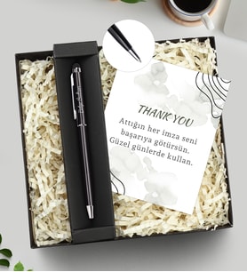 Hediye Kutusunda Kişiye Özel Touch Pen (Siyah)