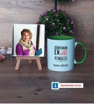 Yengeye Hediye Fotoğraflı Dekoratif Taş, Kupa Bardak Beyaz Hediye (Model 14)