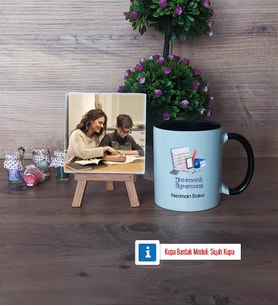 Matematik Öğretmeni Fotoğraflı Dekoratif Taş, Kupa Bardak Beyaz HediyeÖğretmenler Günü Hediyesi (Model 11)