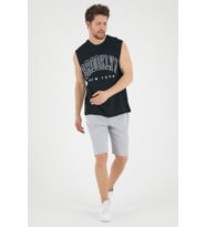 Süperlife Erkek Bisiklet Yaka Regular Fit  Brooklyn Baskılı  Tişört SPR22TS116 (Siyah)