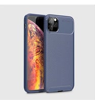 Uyumlu Model Apple iPhone 11 Pro Kılıf Karbon Silikon Case (Lacivert)