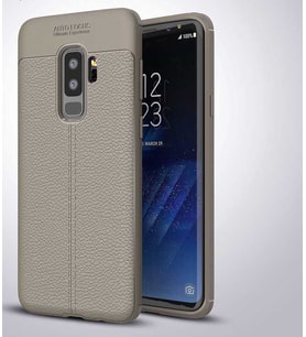 Galaxy S9 Plus Kılıf Zore Niss Deri Desenli Silikon Kılıf (Gri)