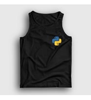 Presmono Unisex Beyaz Logo Python Developer Yazılımcı Atlet 336367tt (Siyah)