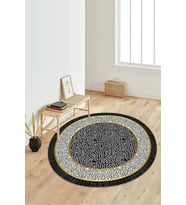 Dijital Baskılı Kaymaz Taban Yıkanabilir Yuvarlak Salon Halısı Koridor Halısı Paspas NDY-SD-1071 (Çok Renkli)