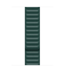 Microsonic Apple Watch Series 9 45mm Kordon Leather Link Band Turuncu (Koyu Yeşil)