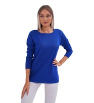 Kadın Baklava Dilimi Desenli Kazak 12781 BGL-ST04110 (Saks)