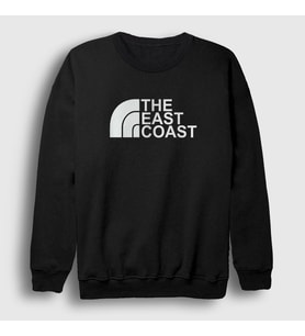 Presmono Unisex Beyaz Logo The East Coast Sweatshirt 503522tt (Siyah)