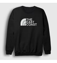 Presmono Unisex Beyaz Logo The East Coast Sweatshirt 503522tt (Siyah)