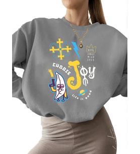 bisiklet yaka erkek Sweatshirt unisex 3 iplik şardonlu kalın Bej kadın Sevinci seçin Baskılı (Gri)