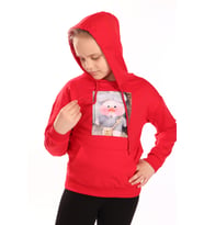 Toontoy Kız Çocuk Baskılı Sweatshirt (Kırmızı)