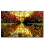Cakapuzzle Sonbahar Renklerinde Orman ve Su Yolu Puzzle Yapboz MDF (Ahşap) (1000 Parça)