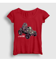 Presmono Kadın Beyaz Geep Gorillaz T-Shirt 402568tt (Kırmızı)
