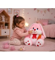100 cm Elinde Havuç Tutan Tavşan (Pembe)
