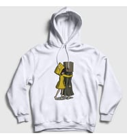 Presmono Unisex Beyaz Hug Little Nightmares Kapüşonlu Sweatshirt 159849tt (Beyaz)