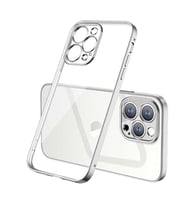 Apple iPhone 13 Pro Max Kılıf Zore Gbox Renkli Kenar Kılıf (Gümüş)
