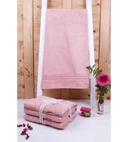 Limon Kabuğu Bitkisel Organik Boyama 4'lü 76x137 Havlu (Pembe)