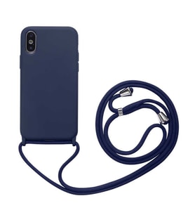Apple iPhone XS 6.5 Kılıf Zore Ropi İpli Silikon Kılıf (Lacivert)