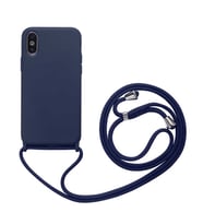Apple iPhone XS 6.5 Kılıf Zore Ropi İpli Silikon Kılıf (Lacivert)