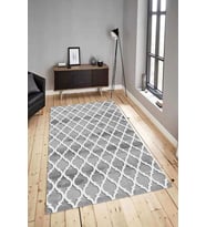 Dijital Baskılı Yıkanabilir Kaymaz Modern Renkli Salon Halısı Mutfak Halısı Yolluk ND-HY-1444 (Gri)