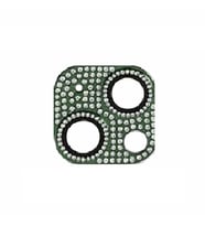 Uyumlu Model Apple iPhone 13 Mini Full Taşlı Kamera Lens Koruyucu Çerçeveli Koruyucu CL-08 (Koyu Yeşil)