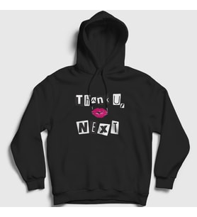 Presmono Unisex Gri Next Ariana Grande Kapüşonlu Sweatshirt 152801tt (Siyah)