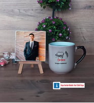 Sınıf Öğretmeni Fotoğraflı Dekoratif Taş, Kupa Bardak Beyaz Hediye (Model 10)