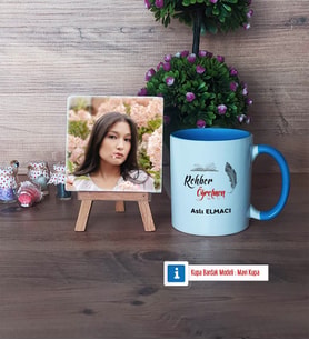 Rehber Öğretmen Fotoğraflı Dekoratif Taş, Kupa Bardak Beyaz Hediye (Model 4)