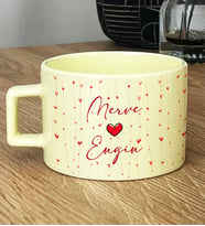 Sevgiliye Hediye Hediye Pastel Fincan Sevgililer Günü Hediyesi (Sarı)