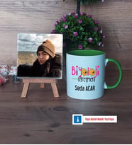 Biyoloji Öğretmeni Fotoğraflı Dekoratif Taş, Kupa Bardak Beyaz Hediye (Model 14)
