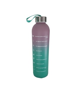 Renkli 750 ml Motivasyon Cam Su Matarası HK2707 (Yeşil)