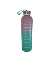 Renkli 750 ml Motivasyon Cam Su Matarası HK2707 (Yeşil)
