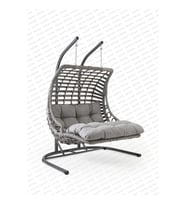 Capri Swing Bodrum Double Çiftli Rattan Bahçe Salıncağı  Rehome (Gri)