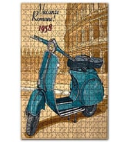 Cakapuzzle Vacanze Romane 1958 Tarz Görseli Puzzle Yapboz MDF (Ahşap) (255 Parça)