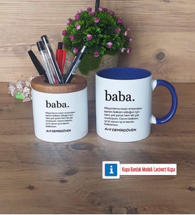 Babaya Hediye Kalemlik, Kupa Bardak T Kişiye Özel Hediye (Model 6)