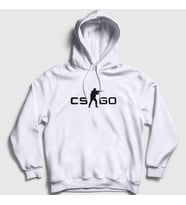 Presmono Unisex Gri Logo V2 Oyun Counter Strike Cs Go Kapüşonlu Sweatshirt 325411tt (Beyaz)