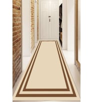 Dijital Baskılı Kaymaz Taban Yıkanabilir Modern Yolluk Ve Koridor Halısı NDU-HT-527 (Krem-Taba)