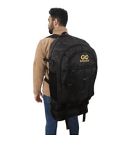 Baggor 90 Litre Körüklü Ayakkabılıklı Su Geçirmez Kampçı Dağcı Sırt Çantası (Siyah)