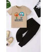 Çocuk Gumball Alt - Üst Eşofman Takımı (Bej)