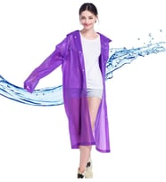 Eva Trend Unisex Siyah Yağmurlık (Mor)