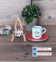 Ziraat Mühendisi Türk Kahvesi Fincanı Ahşap Altlıklı ve Fotoğraflı Ahşap Anahtarlık Hediye (Model 8)