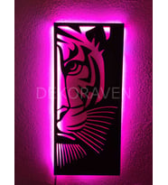 Kaplan Led Işıklı Tablo (Pembe)
