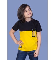 Toontoy Erkek Çocuk Garnili Cep Aksesuarlı Tişört (Sarı)