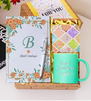 Kişiye Özel Renkli Defter , Kupa Bardak, Tükenmez Kalem & Hediye Seti (Yeşil)