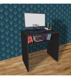 Raflı Çalışma Masası Alt Raflı Bilgisayar Masası 75cm TLPM03S (Antrasit)