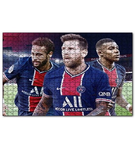 Cakapuzzle Messi Neymar Mbappe Artık biarada Puzzle Yapboz MDF (Ahşap) (500 Parça)