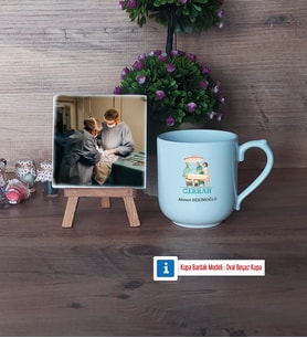Cerraha Hediye Fotoğraflı Dekoratif Taş, Kupa Bardak Beyaz Hediye (Model 5)