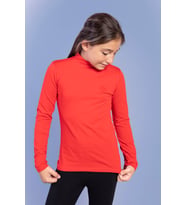 Toontoy Kız Çocuk Nakışlı Balıkçı Yaka Okul Tişörtü (Kırmızı)