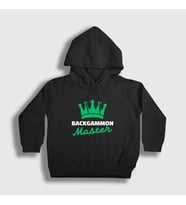 Presmono Unisex Çocuk Beyaz Backgammon Master Tavla Ustası Oyun Kapüşonlu Sweatshirt 417169tt (Siyah)