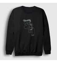 Presmono Unisex Beyaz Lovers V2 Valentine's Day Sevgililer Günü Sweatshirt 284768tt (Siyah)
